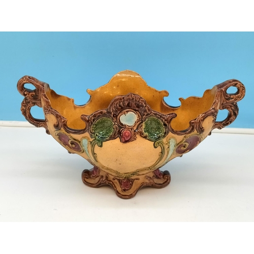 197 - 19th Century c1890 Bohemia Part Glazed Earthenware Jardiniere/Planter with Gothic Decoration. Impres... 