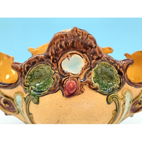 197 - 19th Century c1890 Bohemia Part Glazed Earthenware Jardiniere/Planter with Gothic Decoration. Impres... 