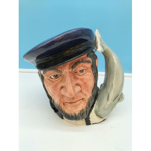 204 - Royal Doulton Large 19cm Character Jugs (4) to include Capt Ahab D6500, Falstaff D6287, Long John Si... 