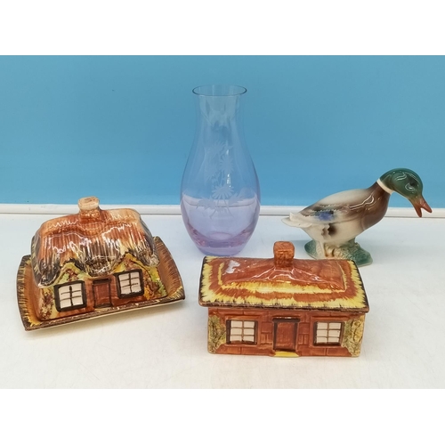 216 - Collection of Mixed Items to include Beswick Pig Figure, Ovaltine Mugs, Coalport Owl Plates, etc.