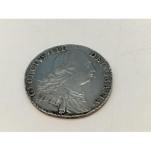 229 - 1787 George III Silver One Shilling Coin