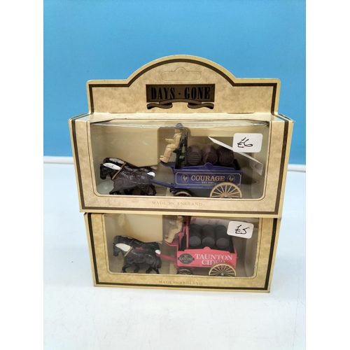 230 - Collection of Die-Cast Horse Drawn Carts (11).