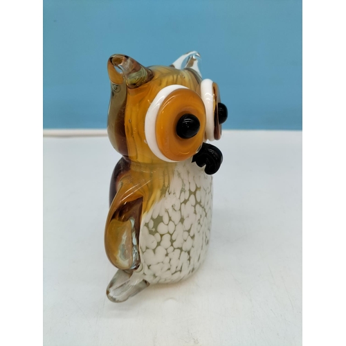 231 - Glass Owl Figure. 14cm Tall.