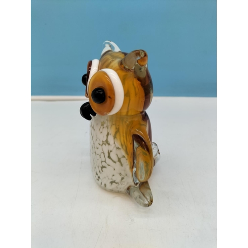 231 - Glass Owl Figure. 14cm Tall.