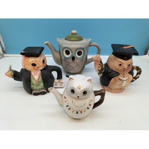 315 - Collection of Mixed Owl Figures and Owl Teapots. Tallest 19cm.