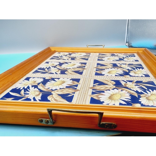 318 - H&R Johnson Twin Handled Tiled Serving Tray. 54cm x 39cm.