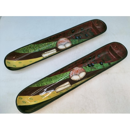 326 - Boxed Ceramic Olive Platters (2). 47cm Long.