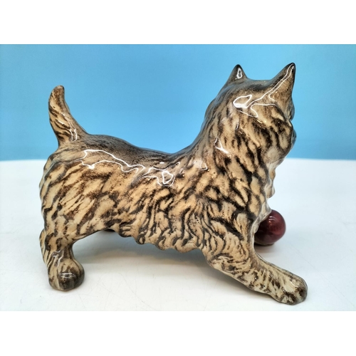 349 - Beswick Figure of a Cairn Terrier with Red Ball. 11cm High x 13cm.