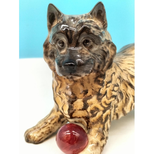 349 - Beswick Figure of a Cairn Terrier with Red Ball. 11cm High x 13cm.