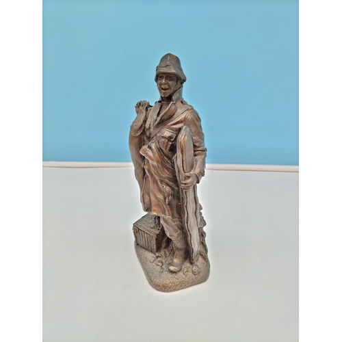 378 - Cold Cast Figure of a Fisherman 'Catch of the Day'. 24cm Tall.