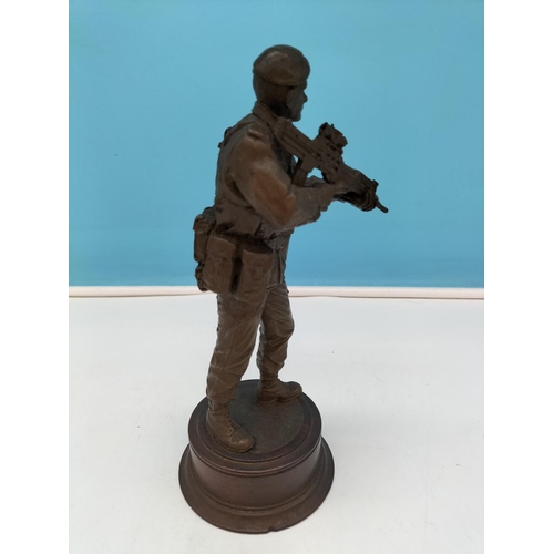 379 - Cold Cast 24cm Figure of a Royal Marine.