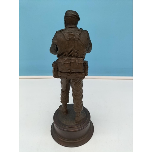 379 - Cold Cast 24cm Figure of a Royal Marine.