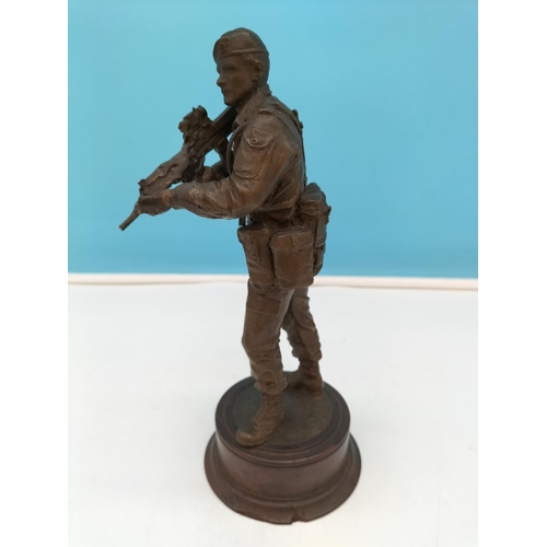 379 - Cold Cast 24cm Figure of a Royal Marine.