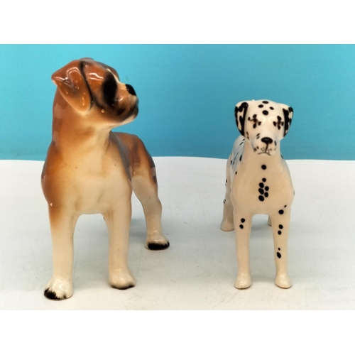 400 - Beswick Dog Figures (2), Dalmatian and Boxer. Largest 9cm High x 13cm.