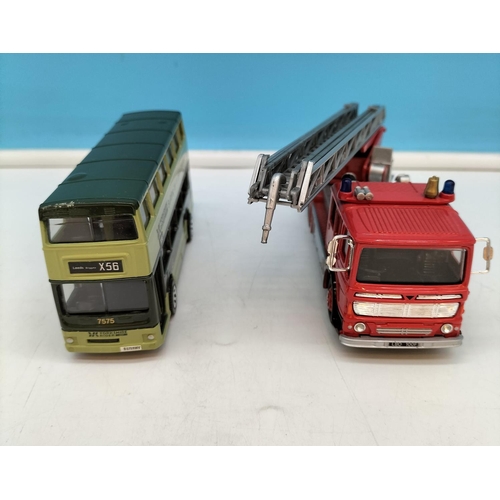 454 - Boxed Corgi Limited Edition AEC Ladder Fire Vehicle 'Cardiff City Fire Service' 97385 and The Yorksh... 