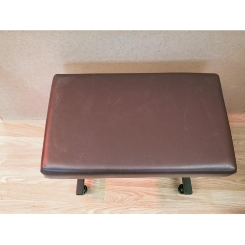 455 - Adjustable Stool with Cushioned Seat. At Lowest 39cm High, 49cm x 30cm. Collection Only.