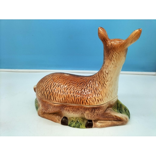 460 - Michel Caugant Deer and Duck Pate Pots. Deer measures 21cm High, 26cm x 12cm.