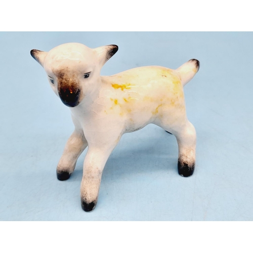 462 - Beswick Figures (3), Small Lamb, Fox and Retriever Puppies. Tallest 8cm.