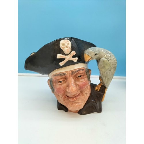 594 - Royal Doulton Large 19cm Character Jugs (4) to include Long John Silver D6335, Sancho Panca D6456, T... 