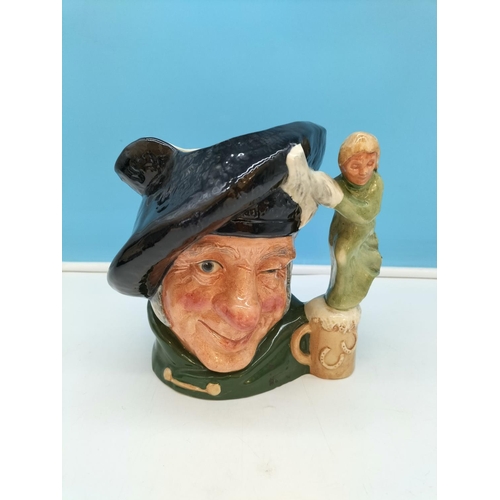 594 - Royal Doulton Large 19cm Character Jugs (4) to include Long John Silver D6335, Sancho Panca D6456, T... 