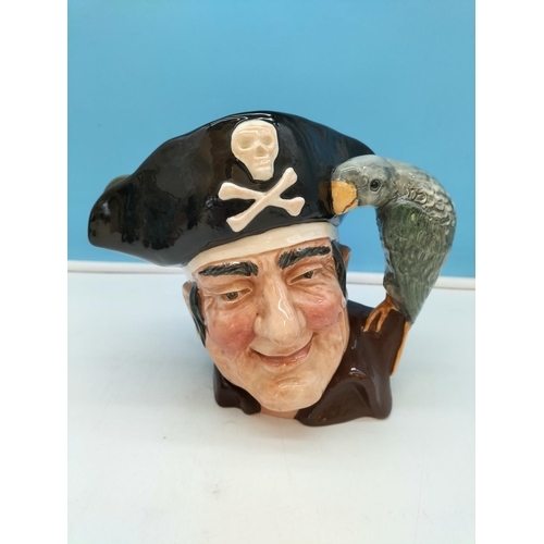 88 - Royal Doulton Large 19cm Character Jugs (4) to include Long John Silver D6335, Gone Away D6531, Rip ... 