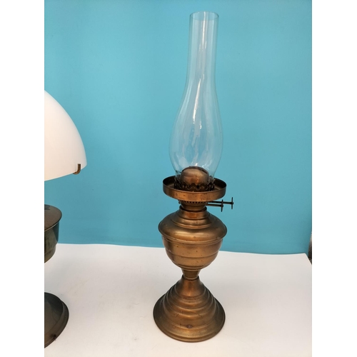 275 - Vintage Oil Lamps (2). One with Shade. Tallest 62cm.