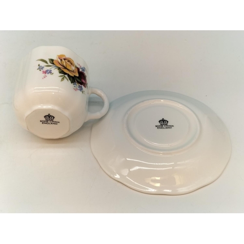 543 - Crown Staffordshire Bone China 19 Piece Part Tea Set in a Rose Pattern.