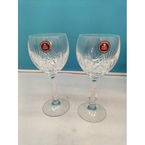 105 - 5 Boxes of 2 Royal Albert Crystal Glasses to include Brandy, Champagne Flutes and Wine Glasses.