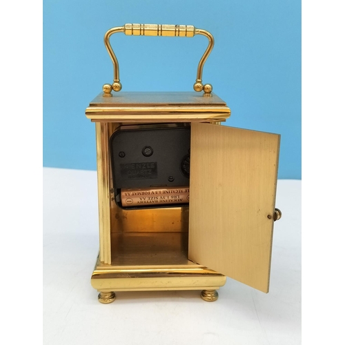 118 - Thomas Braithwaite (London) Carriage Clock. Heavy Gauge Brass. 12cm Tall.