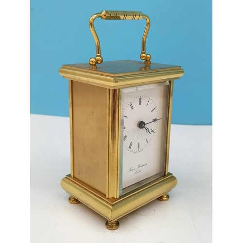 118 - Thomas Braithwaite (London) Carriage Clock. Heavy Gauge Brass. 12cm Tall.