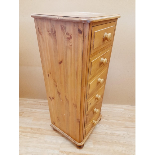 174 - Six Drawer Pine Tallboy. 108cm High, 46cm x 41cm. Collection Only