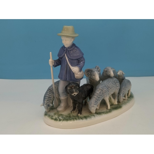 183 - Gerold Porcelain (West Germany) Figure 'The Shepherd' Model No 7023. 20cm High x 26cm.