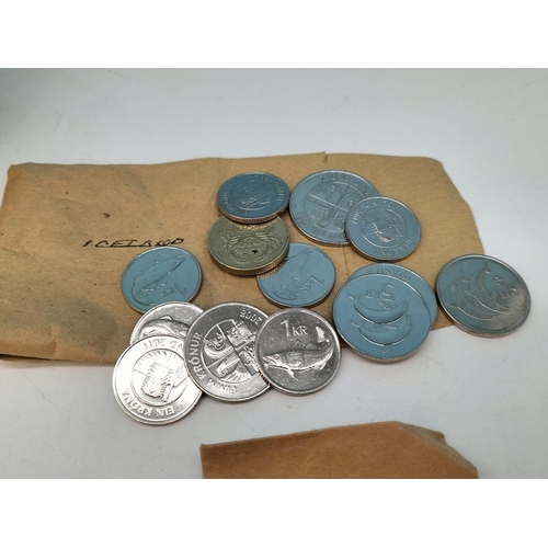 190 - Hexagonal Wooden Box with Mixed Coins to include 1855 Napoleon III 5 Cent, etc