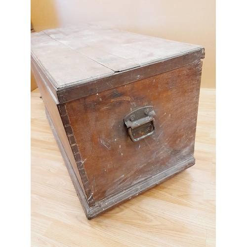 214 - Oak Coffer/Blanket Chest on Castors with Hinged Lid and Metal Handles. Requires Restoration. 52cm Hi... 