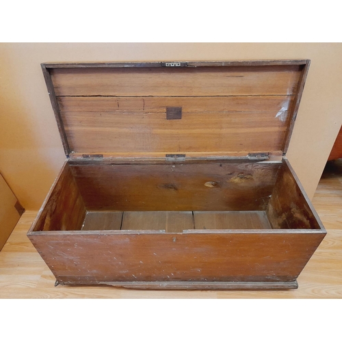 214 - Oak Coffer/Blanket Chest on Castors with Hinged Lid and Metal Handles. Requires Restoration. 52cm Hi... 