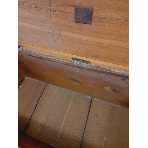 214 - Oak Coffer/Blanket Chest on Castors with Hinged Lid and Metal Handles. Requires Restoration. 52cm Hi... 