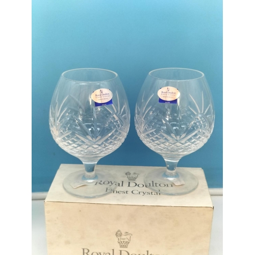 219 - Boxed Royal Doulton Crystal Items (4) to include Wine/Brandy Glasses, Bowl, Tankard and Set of 6 Hi-... 