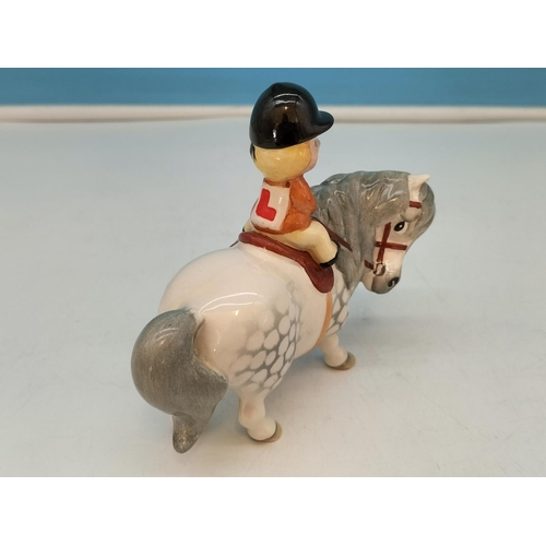 23 - Boxed Beswick Thelwell 'Angel on Horseback Learner'. 12cm High x 14cm.