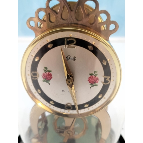 232 - Vintage German Schatz 8 Day Anniversary Clock W/O. 18cm Tall.