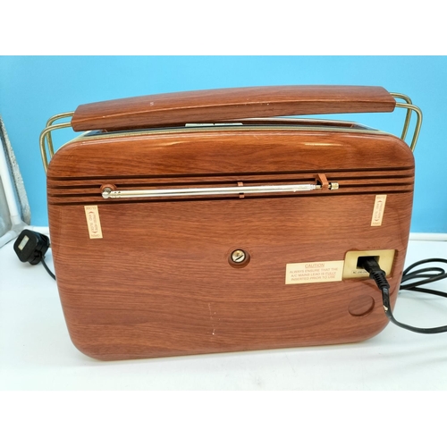 233 - Bush Vintage Style Walnut Finish FM/MW/LW Radio W/O. Handle A/F.