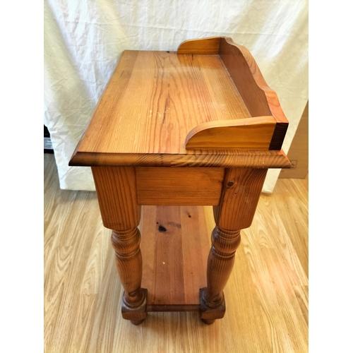 270 - Pine Console Table with Single Drawer. 72cm High, 60cm x 32cm. Collection Only