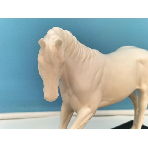 271 - Royal Doulton 'Spirit of Youth' Horse Figure on Plinth. 21cm High, 28cm x 12cm. Seconds