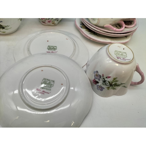 3 - Shelley China 21 Piece Tea Set in the 'Wild Flowers' Pattern plus 2 x Extra Plates.