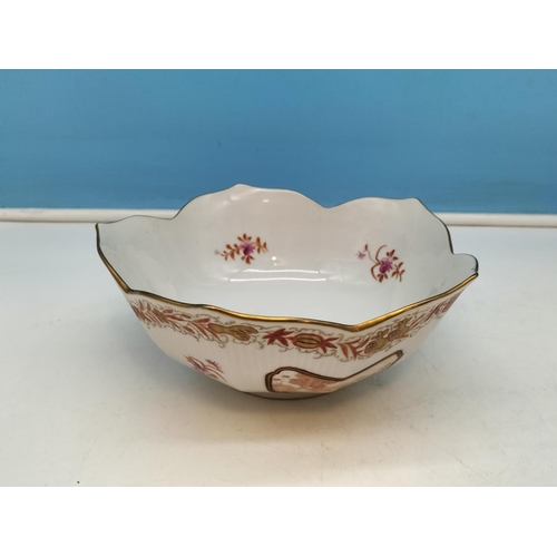 312 - 19th Century Hand Painted Armorial Bowls (3) with Floral Decoration and Gilded Trim. Coat of Arms De... 