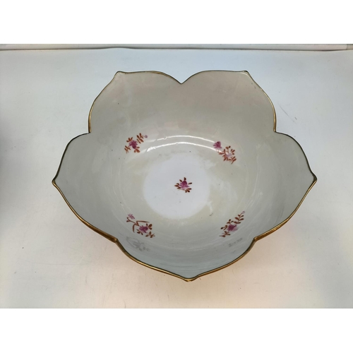 312 - 19th Century Hand Painted Armorial Bowls (3) with Floral Decoration and Gilded Trim. Coat of Arms De... 