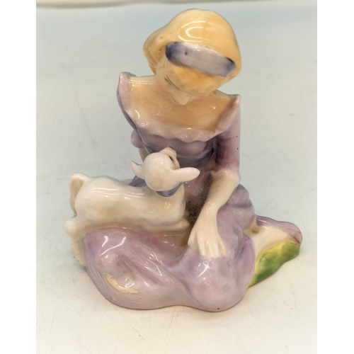 327 - Royal Doulton 15cm Figure 'Bedtime' HN 1978 plus Royal Doulton 'Mary Had a Little Lamb HN 2048.