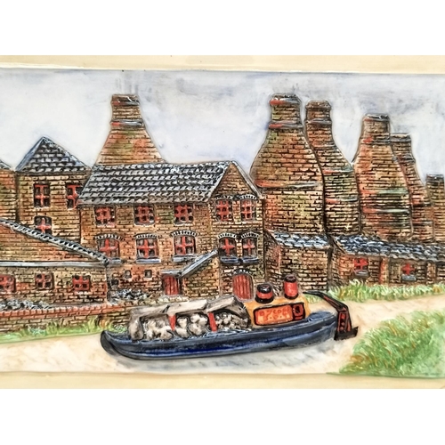 38 - Pottery Tiles of Stoke-On-Trent  Bottle Kilns and Factory (2) 'Smokey Days' Nos 10 and 11 by R.T 03.... 