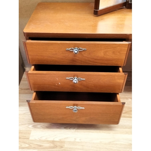 399 - 1960's/1970's Six Drawer Dressing Table with Triple Mirror. 123cm High, 163cm x 46cm. Collection Onl... 