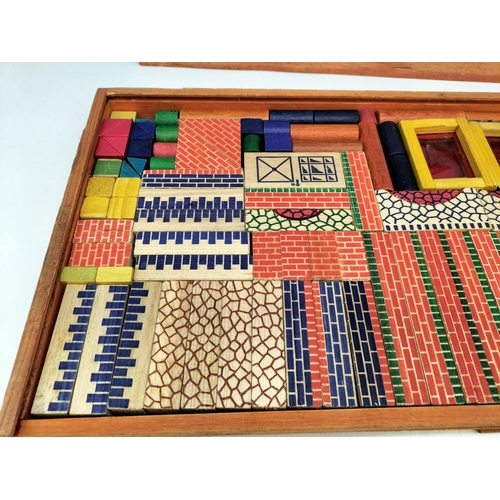 408 - Vintage Vero Wooden Block Building Set in Box. Excellent Condition. 52cm x 25cm x 3cm.