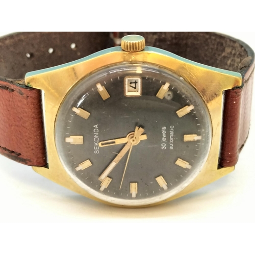 417 - Unusual Sekonda Automatic with 30 Jewels W/O but Requires Service